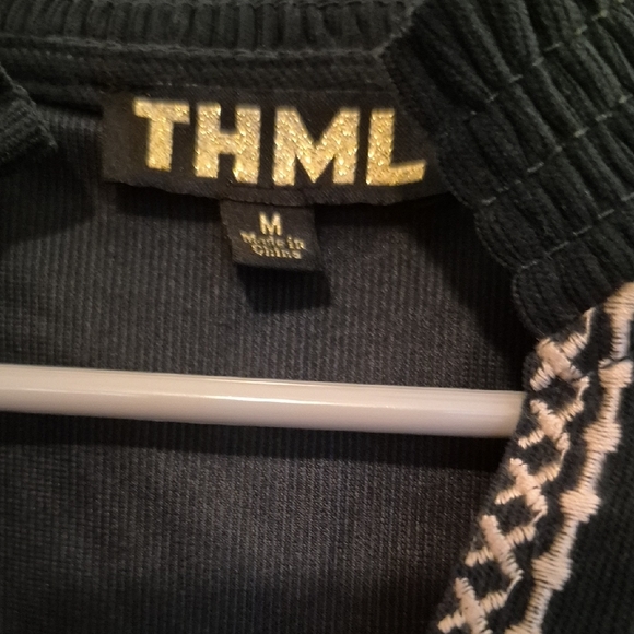 THML Navy Top with Colorful Floral Embroidery - Picture 3 of 4